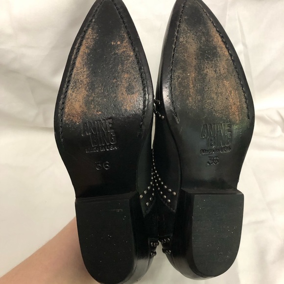 Anine Bing Studded Charlie Boot Size 36/6 Black - Picture 7 of 9